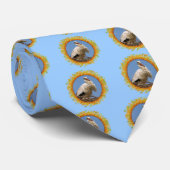 Witte ooievaar in lijst bladeren stropdas (Opgerold)