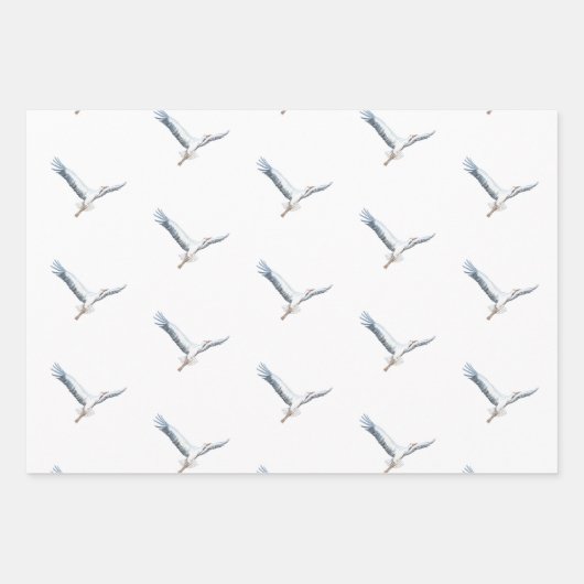 Witte ooievaar inpakpapier vel (Voorkant)