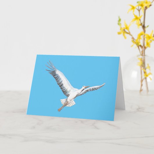 Witte ooievaar kaart (Gele Bloem)