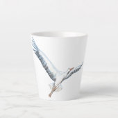 Witte ooievaar Kleine latte mok (Voorkant)