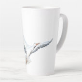 Witte ooievaar latte mok (Rechterhoek)