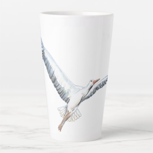 Witte ooievaar latte mok (Voorkant)