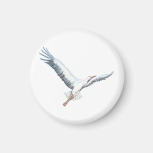 Witte ooievaar magneet