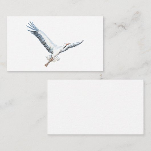 Witte ooievaar notitiekaartje (Voorkant / Achterkant)