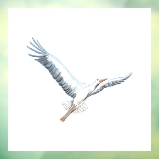 Witte ooievaar raamsticker (Vel 3)