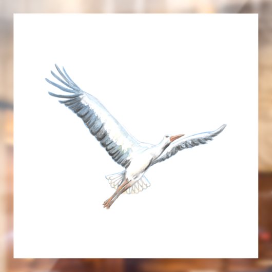 Witte ooievaar raamsticker (Vel 2)