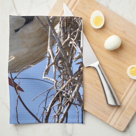 Witte ooievaar theedoek (Quarter Fold)