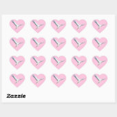 Witte Ooievaar Vliegende Pastel Roze Hart Sticker (Vel)