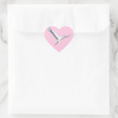 Witte Ooievaar Vliegende Pastel Roze Hart Sticker (Tas)