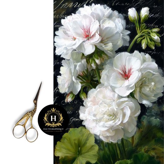Witte Ooievaarsbek Bloem Decoupage Tissuepapier