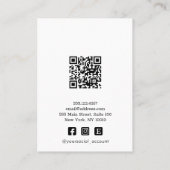 WITTE OORBEL DISPLAY LOGO SOCIALE PICTOGRAMMEN QR VISITEKAARTJE (Achterkant)