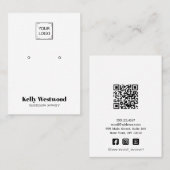 WITTE OORBEL DISPLAY LOGO SOCIALE PICTOGRAMMEN QR VISITEKAARTJE (Voorkant / Achterkant)
