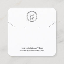 Witte Oorbel & Ketting Display | Voeg Uw Logo Toe