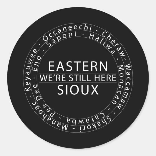 Witte oostelijke Sioux WSH Sticker (rond) (Voorkant)