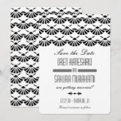 Witte Oosterse Art Deco-stijl Save The Date (Voorkant / Achterkant)