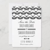 Witte Oosterse Art Deco-stijl Save The Date (Voorkant)