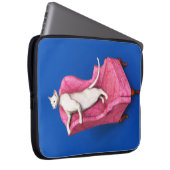 Witte oosterse kat laptophoes laptop sleeve (Voorkant Rechts)