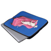 Witte oosterse kat laptophoes laptop sleeve (Voorkant onderkant)