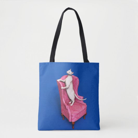 Witte oosterse kat tote bag (Voorkant)