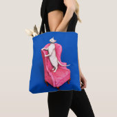 Witte oosterse kat tote bag (Dichtbij)