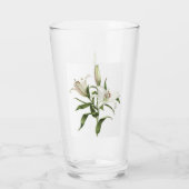 Witte oosterse lelie bloemige botanische kunst glas (Achterkant)