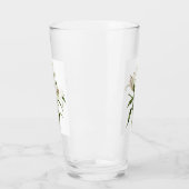 Witte oosterse lelie bloemige botanische kunst glas (Links)
