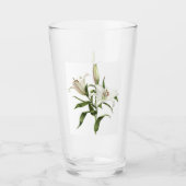 Witte oosterse lelie bloemige botanische kunst glas (Voorkant)