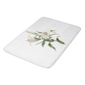 Witte Oosterse Lelie Botanische Kunst Badmat (Gekanteld)