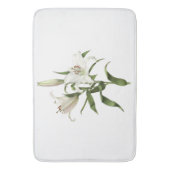 Witte Oosterse Lelie Botanische Kunst Badmat (Voorkant Verticaal)