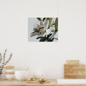 Witte oosterse leliebloem poster (Keuken)