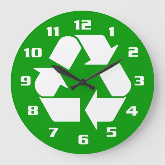 WITTE OP GROEN RECYCLEN GROTE KLOK (Voorkant)