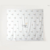 Witte op maat gemaakte bedrijfslogo Step Repeat Ac Wandkleed (Voorkant (horizontaal))