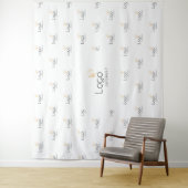 Witte op maat gemaakte bedrijfslogo Step Repeat Ac Wandkleed (In situ)
