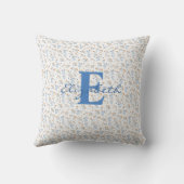 Witte op maat gemaakte monogram boho wilde bloem m kussen (Achterkant)