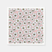 Witte op roze boho bloemen servet (Voorkant)