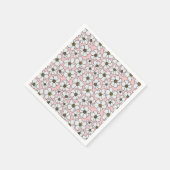 Witte op roze boho bloemen servet (Hoek)