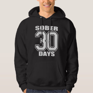 WITTE OP ZWARTE HOODIE SOBER 30 DAGEN