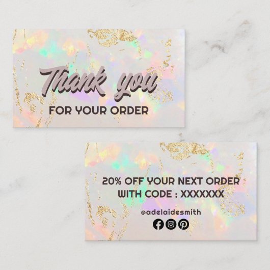 witte opa dank u visitekaartje (Voorkant / Achterkant)