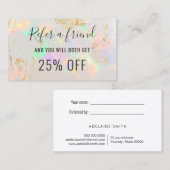 Witte opaal achtergrond verwijzingskaart visitekaartje (Voorkant / Achterkant)