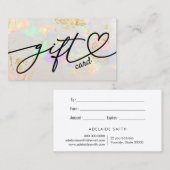 Witte opaal textuur cadeaubon kaart visitekaartje (Voorkant / Achterkant)