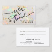 Witte opaal textuur verwijzingskaart visitekaartje (Voorkant / Achterkant)