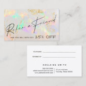 Witte opaal textuur verwijzingskaart visitekaartje (Voorkant / Achterkant)