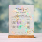 Witte Opal Achtergrond Prijslijst Beauty Salon Acryl Bord (Neutraal)