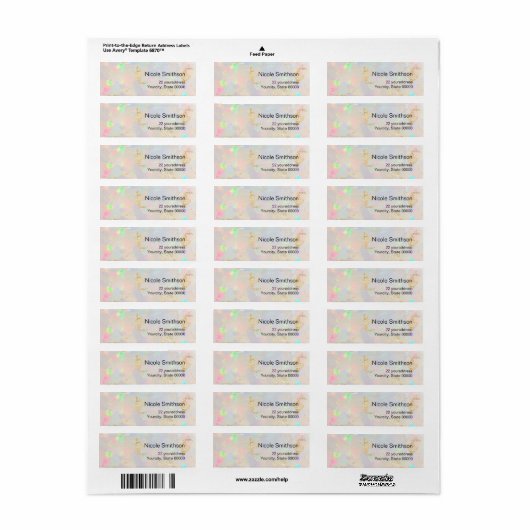 witte opal achtergrondlabels etiket (Full Sheet)