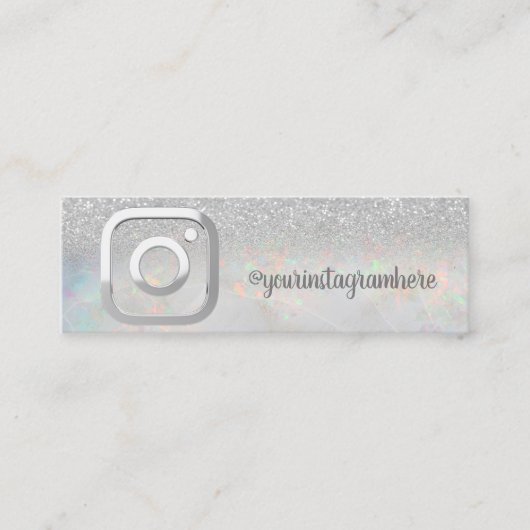 Witte Opal Bokeh Instagram Sociale Media Mini Visitekaartje (Voorkant)