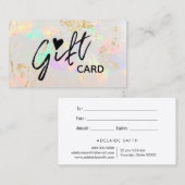 Witte Opal Cadeaubon Kaart Visitekaartje (Voorkant / Achterkant)