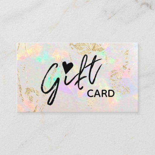 Witte Opal Cadeaubon Kaart Visitekaartje (Voorkant)