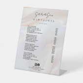 Witte Opal prijslijst Holografische Elegante Salon Reclamebord Met Voetstuk (Voorkant)