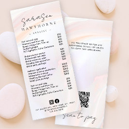 Witte Opal prijslijst Holografische scan om QR te  Reclamekaart