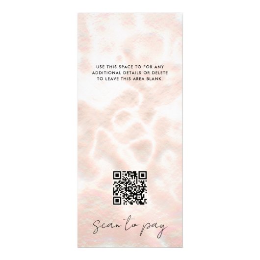 Witte Opal prijslijst Roos Gold Scan om QR te beta Reclamekaart (Achterkant)